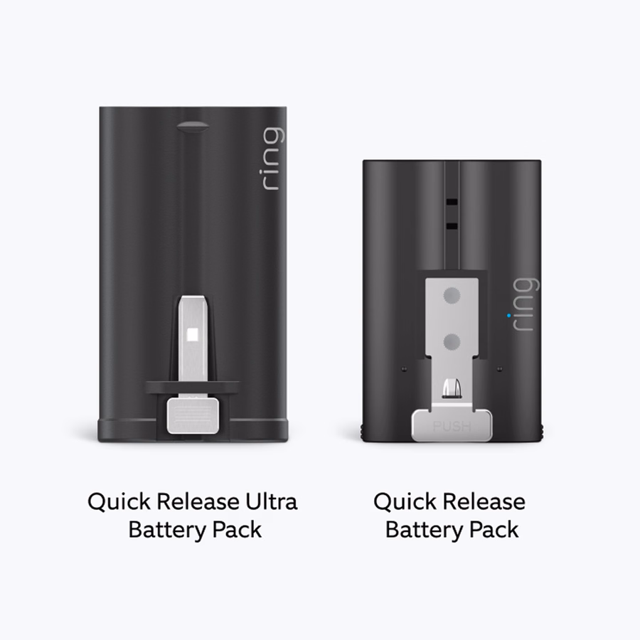 Pacote de bateria Ultra de liberação rápidaBattery Doorbell Plus (modelo mais novo), Battery Doorbell Pro (modelo mais novo), câmera externa (modelo mais novo) e câmera Spotlight (modelo mais novo), câmera Peephole 2K